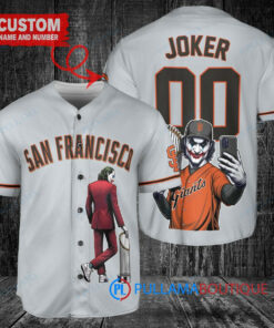 San Francisco Giants x Joker DC Comics with Trophy Custom Baseball Jersey Gray