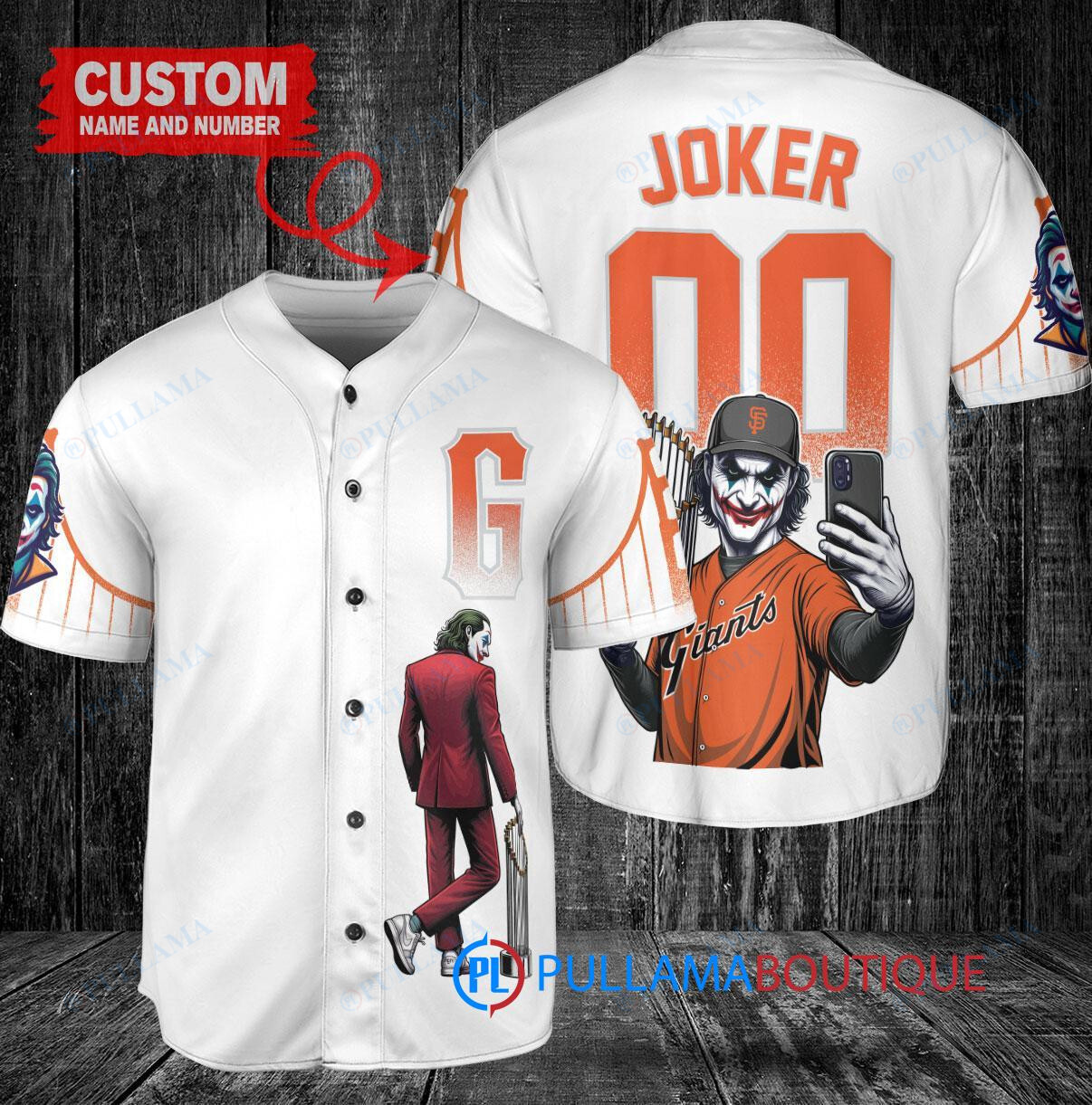 San Diego Padres x Joker DC Comics with Trophy Custom Baseball Jersey White