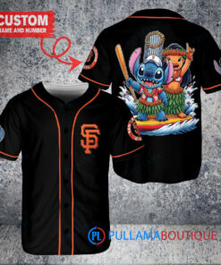 San Francisco Giants x Lilo & Stitch with Trophy Baseball Jersey Black