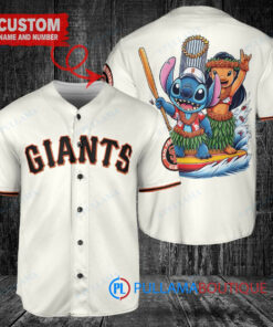 San Francisco Giants x Lilo & Stitch with Trophy Baseball Jersey Cream