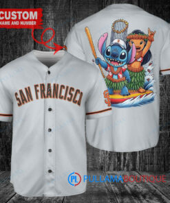 San Francisco Giants x Lilo & Stitch with Trophy Baseball Jersey Gray