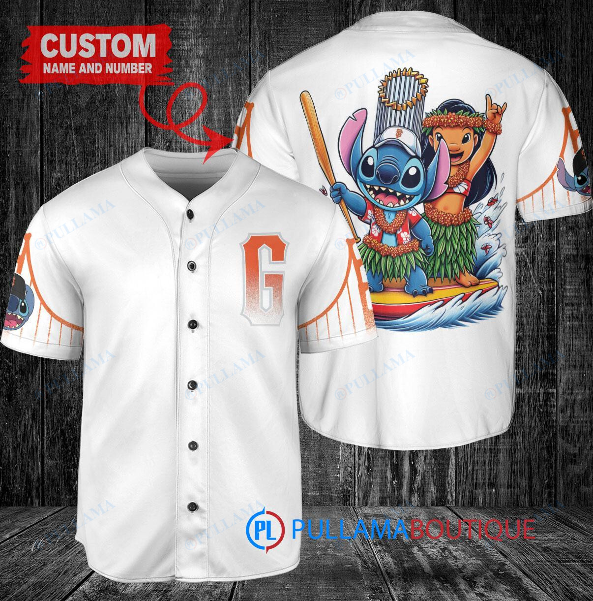 Chicago Cubs x Lilo & Stitch with Trophy Baseball Jersey Navy