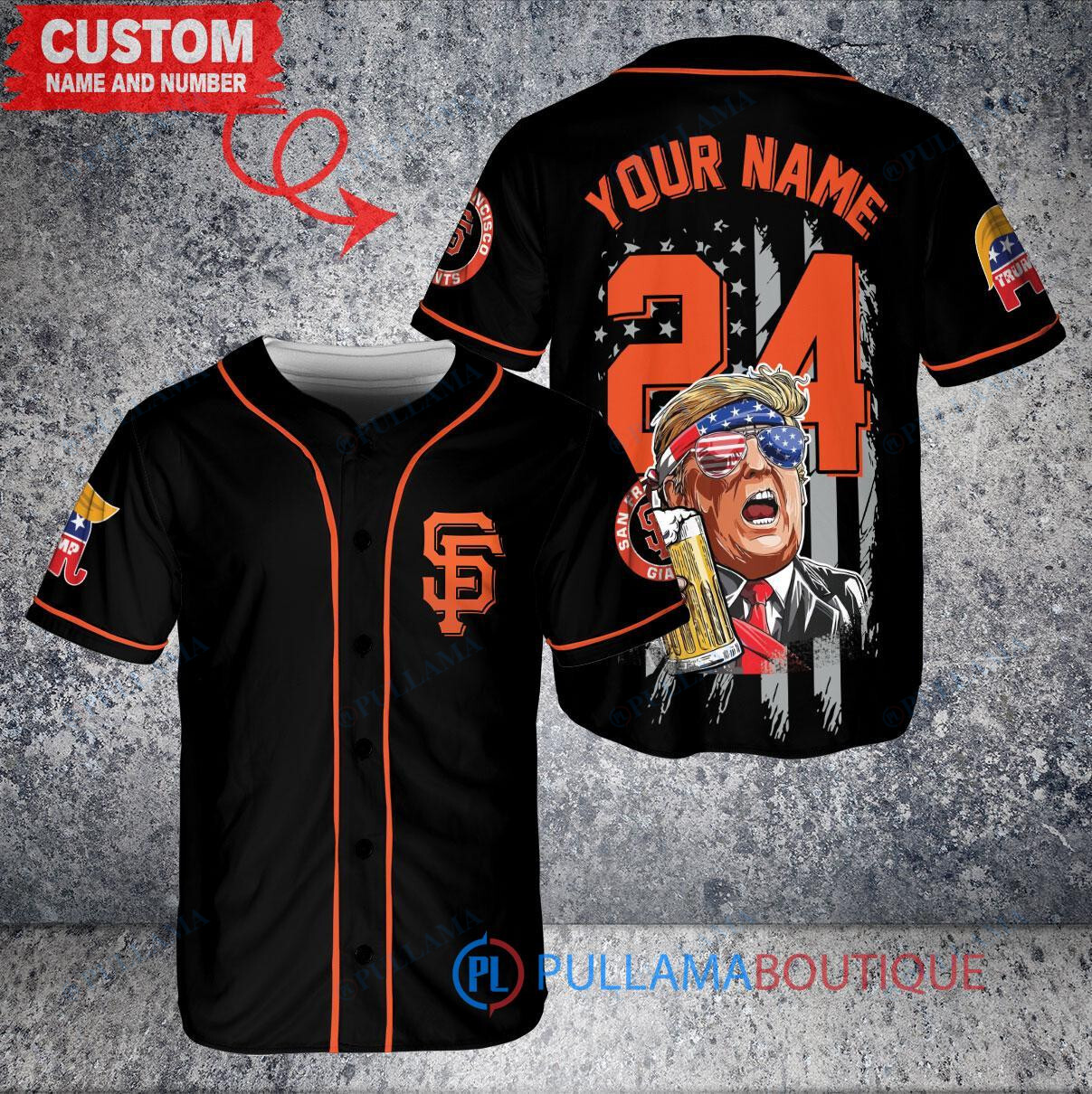 San Francisco Giants x Limited Edition with World Series Trophy Custom Baseball Jersey Gray