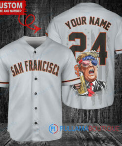 San Francisco Giants x Limited Edition with World Series Trophy Custom Baseball Jersey Gray