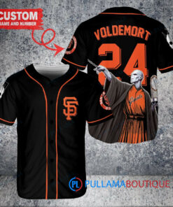 San Francisco Giants x Lord Voldemort Harry Potter with Trophy Custom Baseball Jersey Black