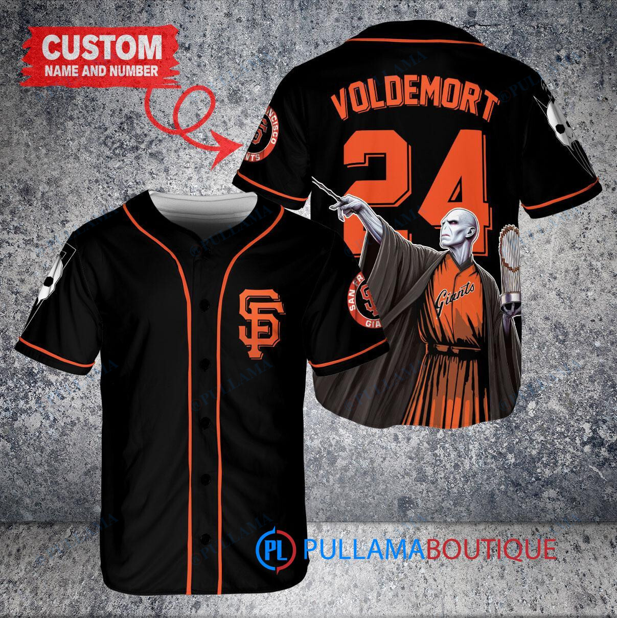 Baltimore Orioles x Lord Voldemort Baseball Jersey – Black Trophy Design