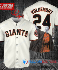 San Francisco Giants x Lord Voldemort Harry Potter with Trophy Custom Baseball Jersey Cream