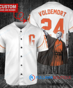 San Francisco Giants x Lord Voldemort Harry Potter with Trophy Custom Baseball Jersey White City Connect