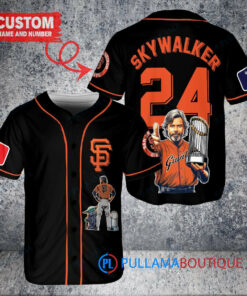 San Francisco Giants x Luke Skywalker Star Wars with Trophy Custom Baseball Jersey Black