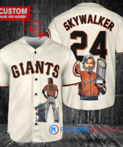 San Francisco Giants x Luke Skywalker Star Wars with Trophy Custom Baseball Jersey Cream