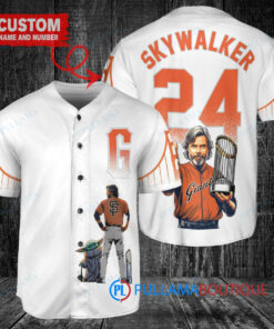 San Francisco Giants x Luke Skywalker Star Wars with Trophy Custom Baseball Jersey White City Connect