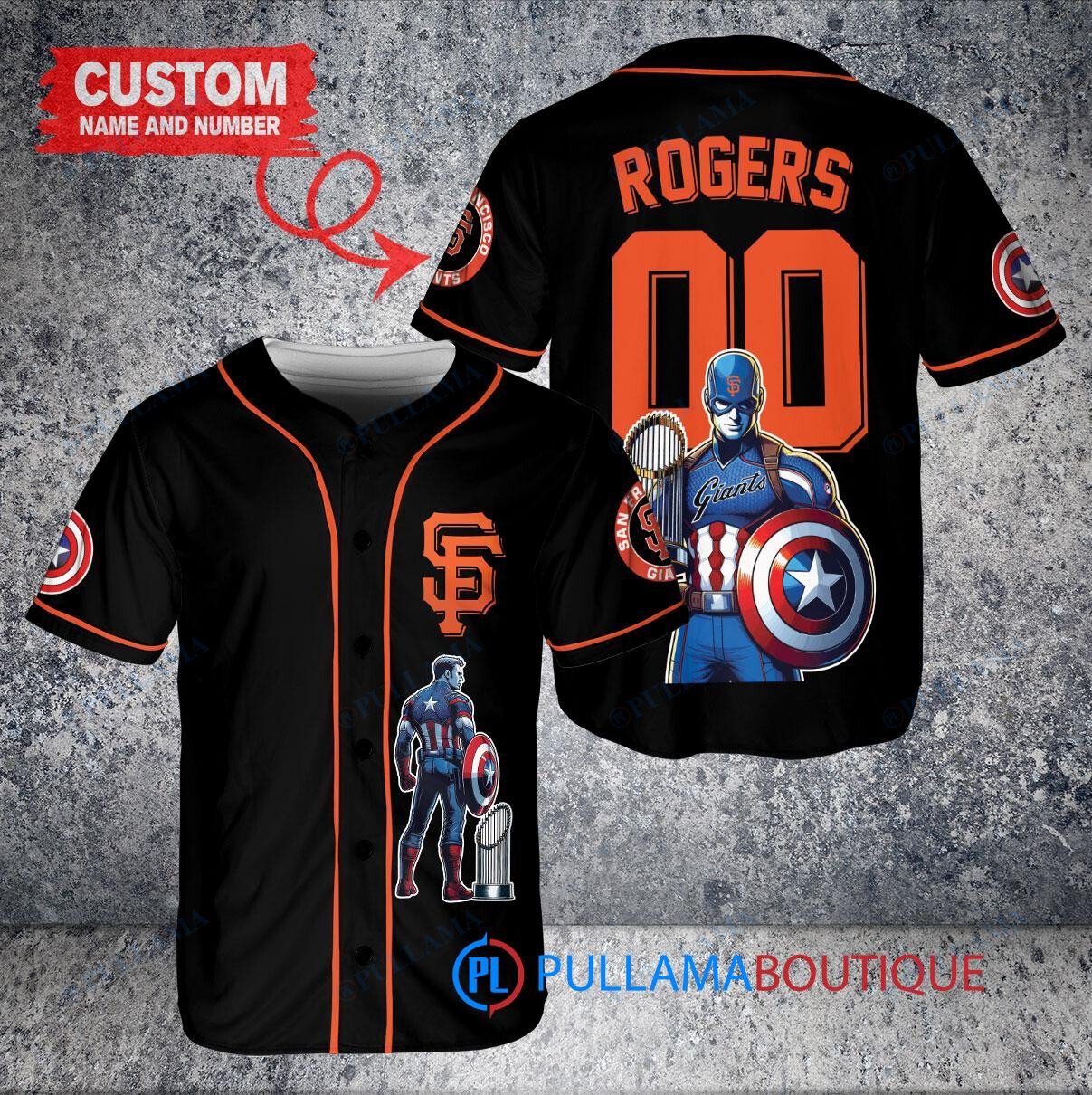 Chicago Cubs x Marvel Captain America Steve Rogers with Trophy Custom Baseball Jersey Gray