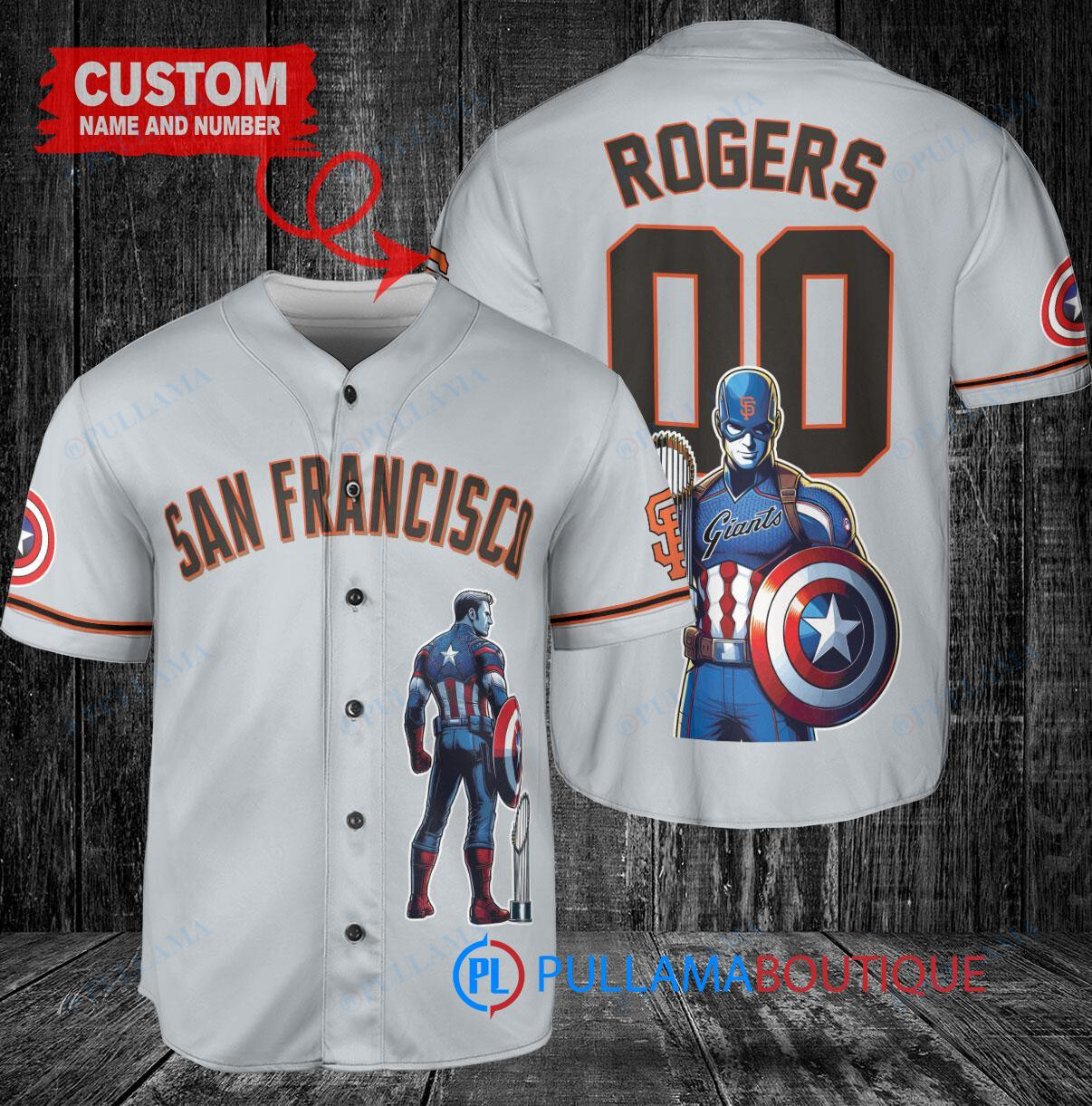 Los Angeles Dodgers x Marvel Captain America Steve Rogers with Trophy Custom Baseball Jersey Navy