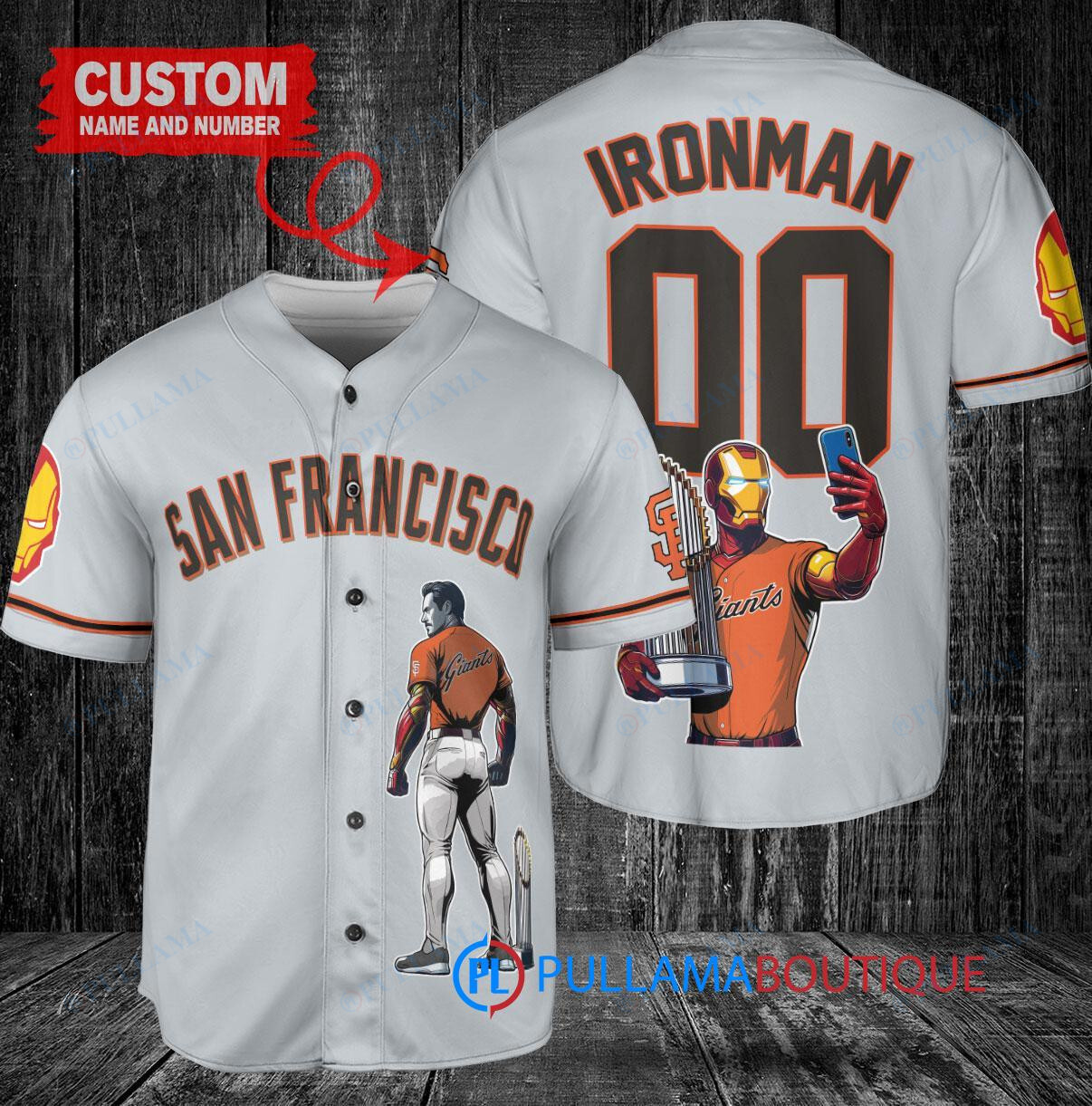 Chicago Cubs x Marvel Iron Man Tony Stark with Trophy Custom Baseball Jersey Royal