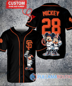 San Francisco Giants x Mickey and Minnie with Trophy Baseball Jersey Black