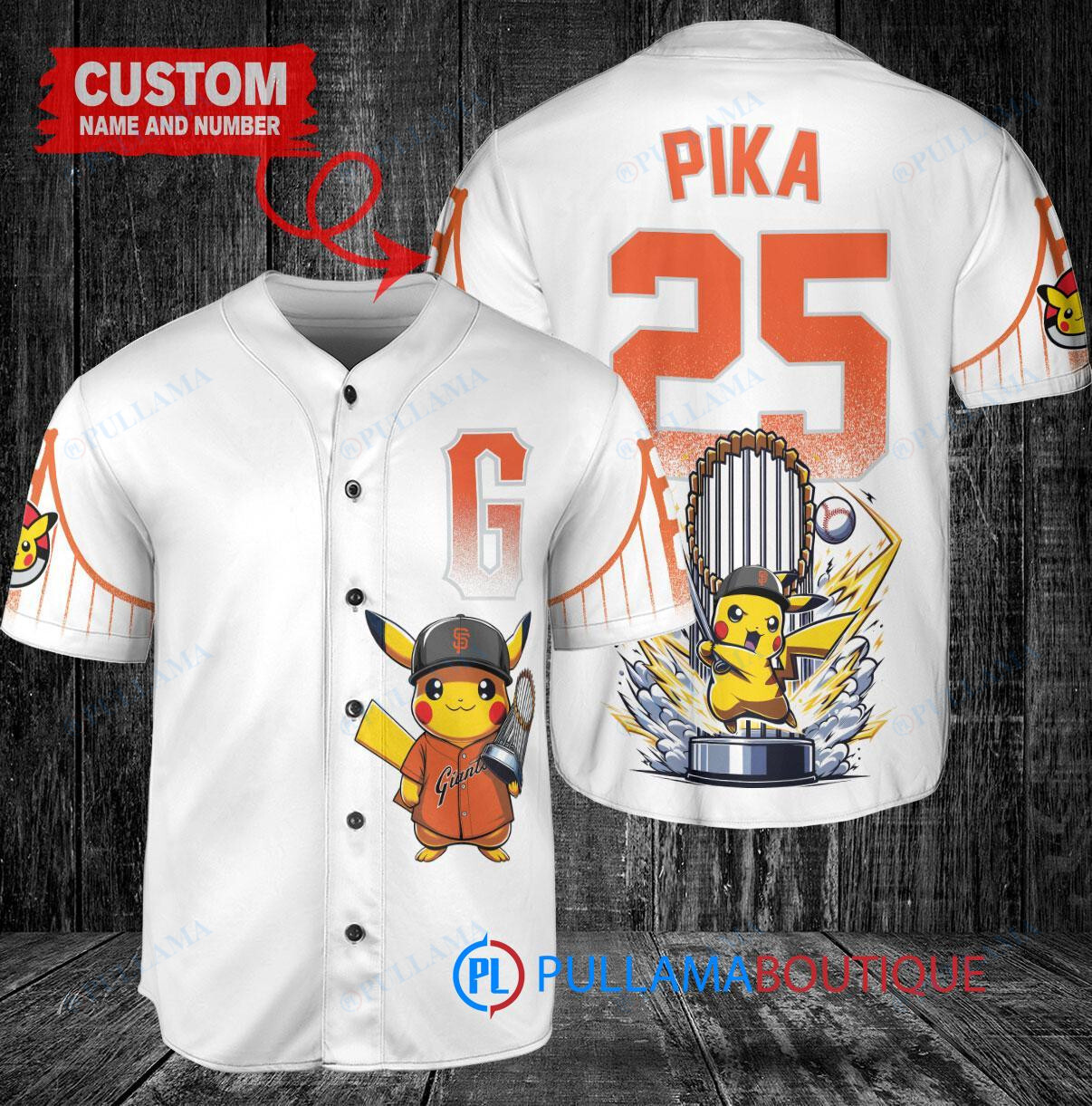 Cleveland Guardians x Pikachu Pokemon with Trophy Custom Baseball Jersey Gray