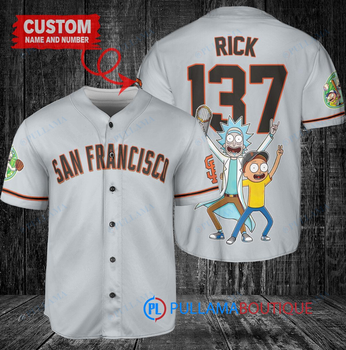 New York Yankees x Rick and Morty with Trophy Custom Baseball Jersey White