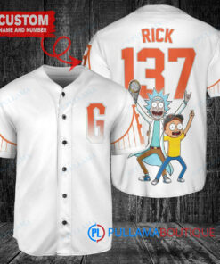 San Francisco Giants x Rick and Morty with Trophy Custom Baseball Jersey White City Connect