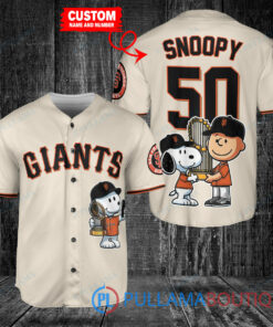 San Francisco Giants x Snoopy and Charlie Brown with Trophy Baseball Jersey Cream