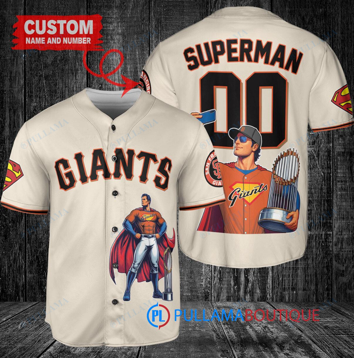 Cincinnati Reds x Superman DC Comics with Trophy Custom Baseball Jersey Red