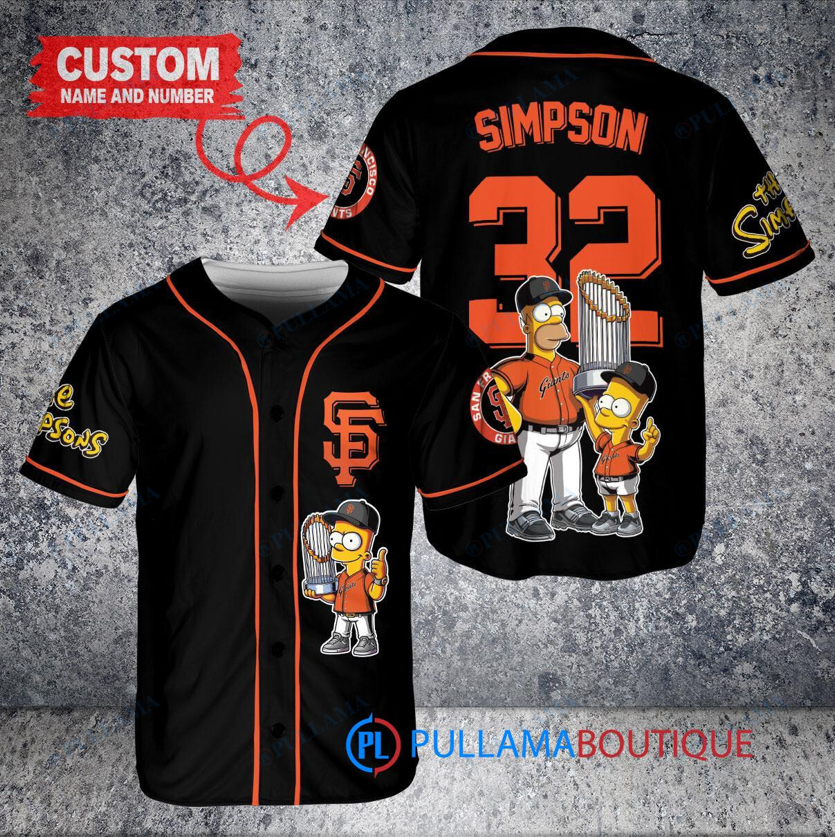 Chicago White Sox x The Simpsons Bart Simpson, Homer Simpson, Lisa Simpson with Trophy Custom Baseball Jersey White