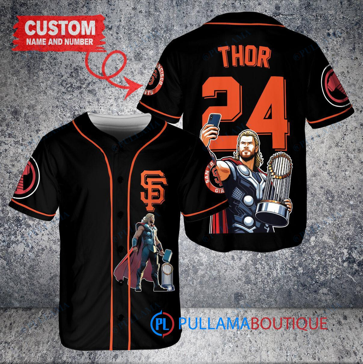 Chicago White Sox x Thor Marvel with Trophy Custom Baseball Jersey Black City Connect