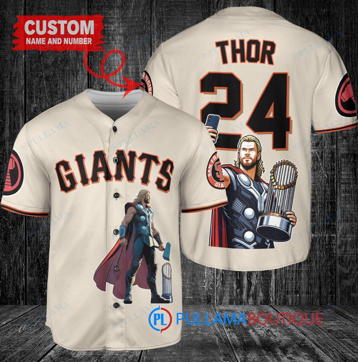 San Diego Padres x Thor Marvel with Trophy Custom Baseball Jersey White