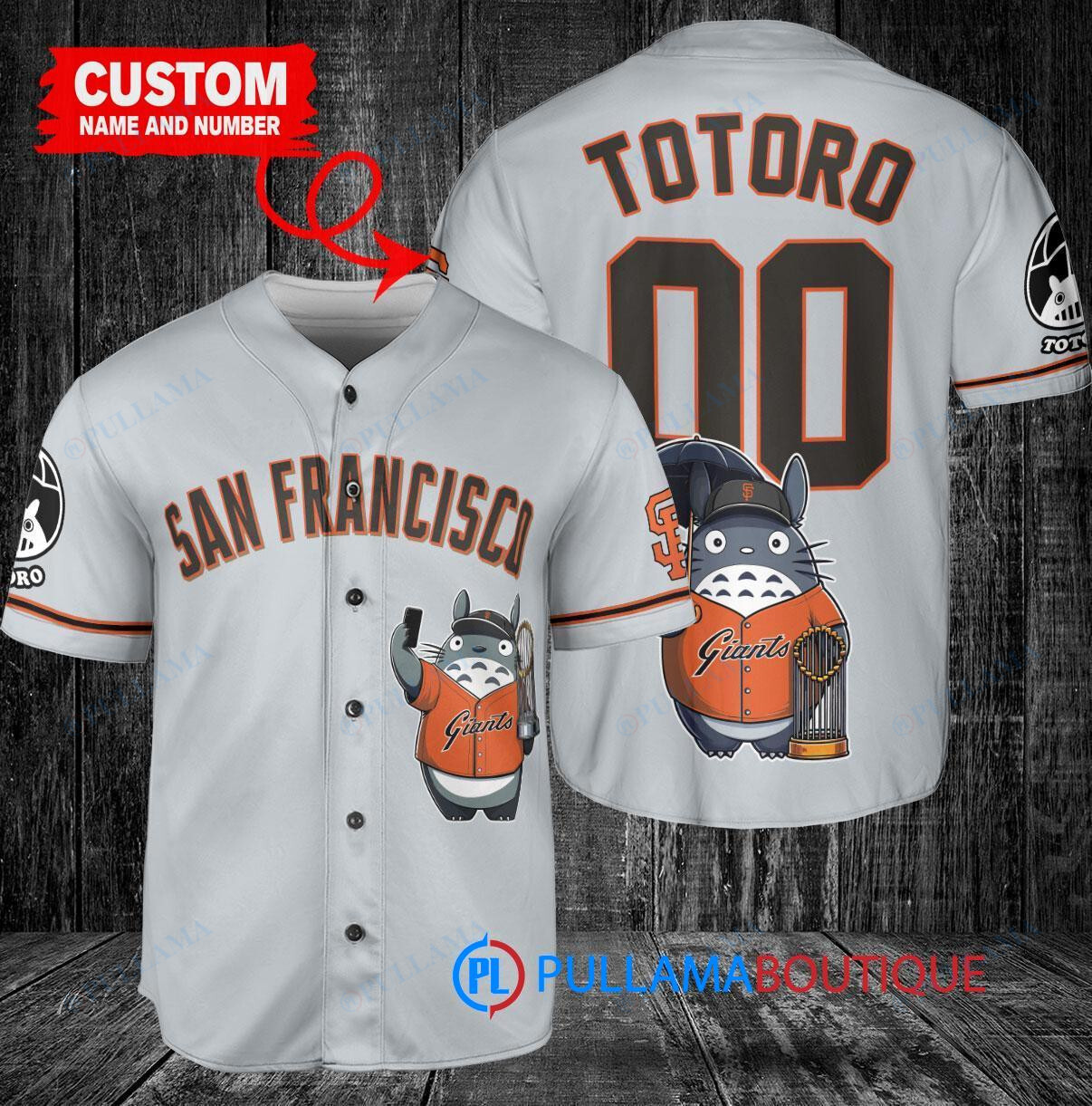 Chicago Cubs x Totoro Studio Ghibli with Trophy Custom Baseball Jersey White