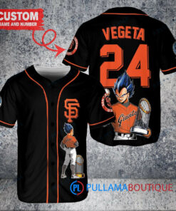 San Francisco Giants x Vegeta Super Saiyan Dragon Ball Z with Trophy Custom Baseball Jersey Black