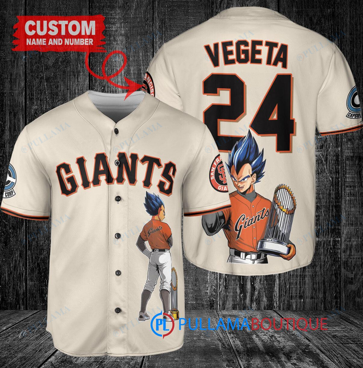 New York Mets x Vegeta Super Saiyan Dragon Ball Z with Trophy Custom Baseball Jersey Royal