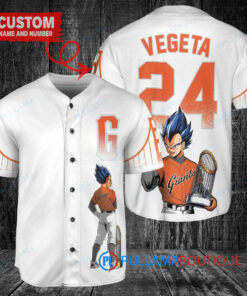 San Francisco Giants x Vegeta Super Saiyan Dragon Ball Z with Trophy Custom Baseball Jersey White City Connect