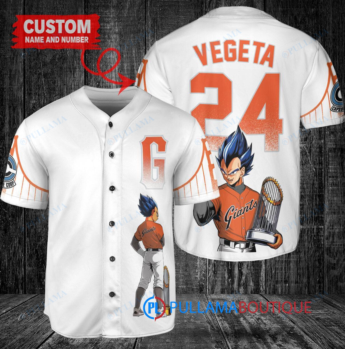 Chicago White Sox Vegeta Super Saiyan Dragon Ball Z Trophy Baseball Jersey Black