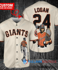 San Francisco Giants x Wolverine Logan with Trophy Custom Baseball Jersey Cream