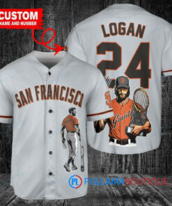 San Francisco Giants x Wolverine Logan with Trophy Custom Baseball Jersey Gray