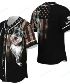 Schnauzer Zipper Usa Flag Baseball Jersey