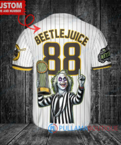 SD Padres Beetlejuice Halloween World Series Trophy Baseball Jersey White V2