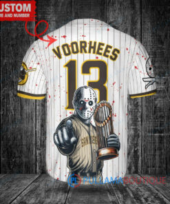 SD Padres Jason Voorhees Halloween World Series Trophy Baseball Jersey White