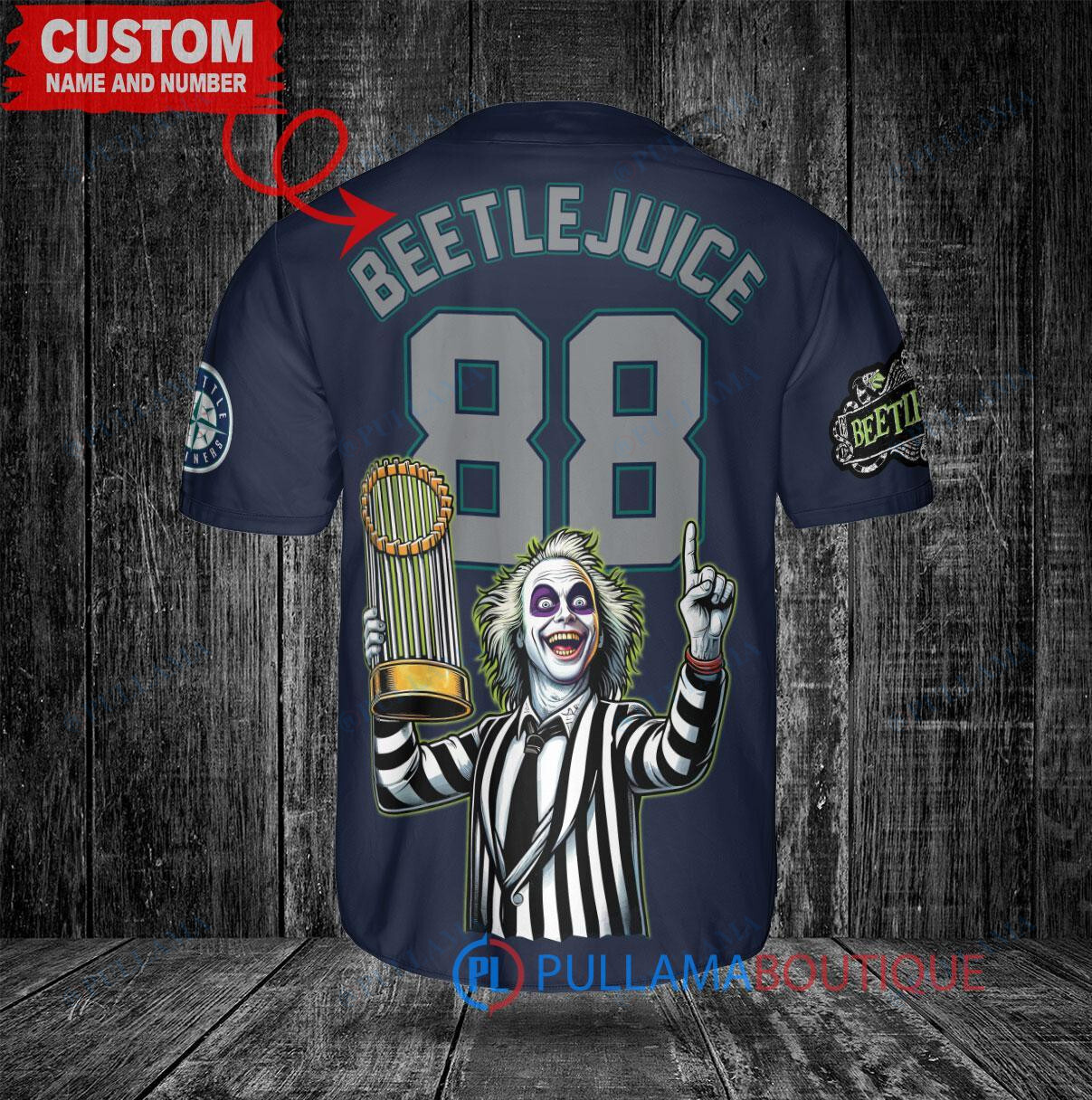 Arizona Diamondbacks Beetlejuice Halloween World Series Trophy Baseball Jersey Sand