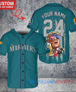 Seattle Mariners Limited Edition World Series Trophy Aqua Baseball Jersey