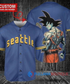 Seattle Mariners Son Goku Super Saiyan DBZ Baseball Jersey – Royal City Connect