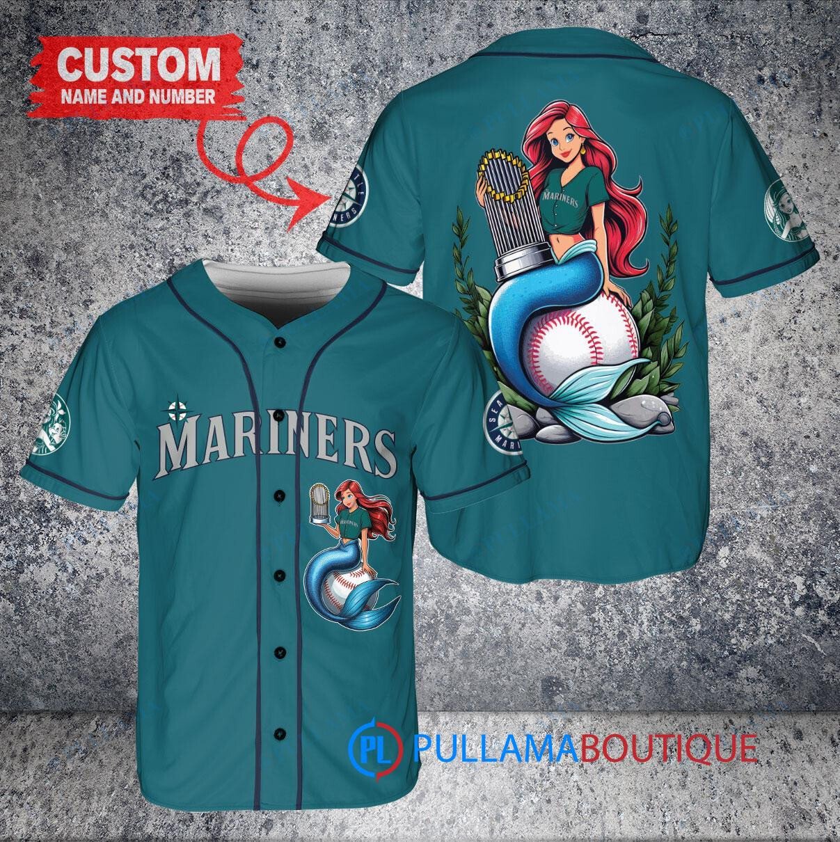 Minnesota Twins x Ariel Mermaid with Trophy Custom Baseball Jersey White