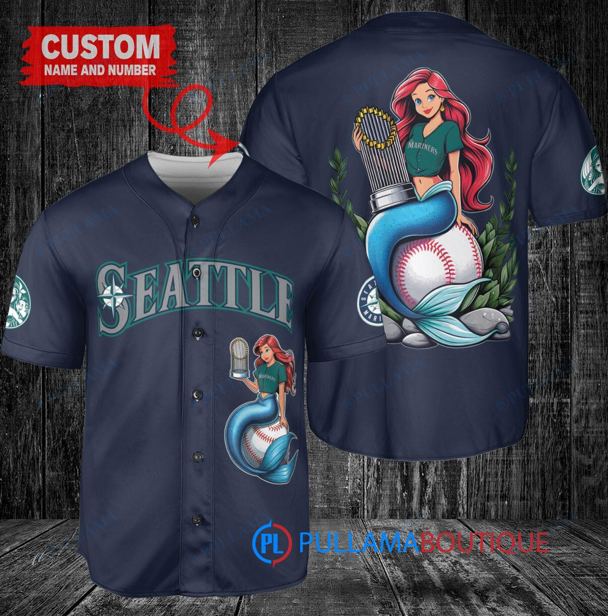 Cincinnati Reds x Ariel Mermaid with Trophy Custom Baseball Jersey White