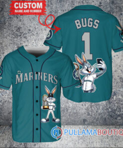 Seattle Mariners x Bugs Bunny with Trophy Baseball Jersey Aqua