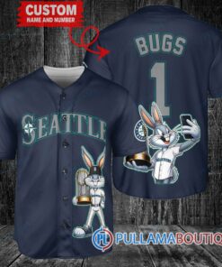 Seattle Mariners x Bugs Bunny with Trophy Baseball Jersey Navy