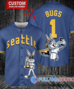 Seattle Mariners x Bugs Bunny with Trophy Baseball Jersey Royal