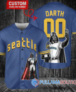 Seattle Mariners x Darth Vader Star Wars with Trophy Baseball Jersey Royal