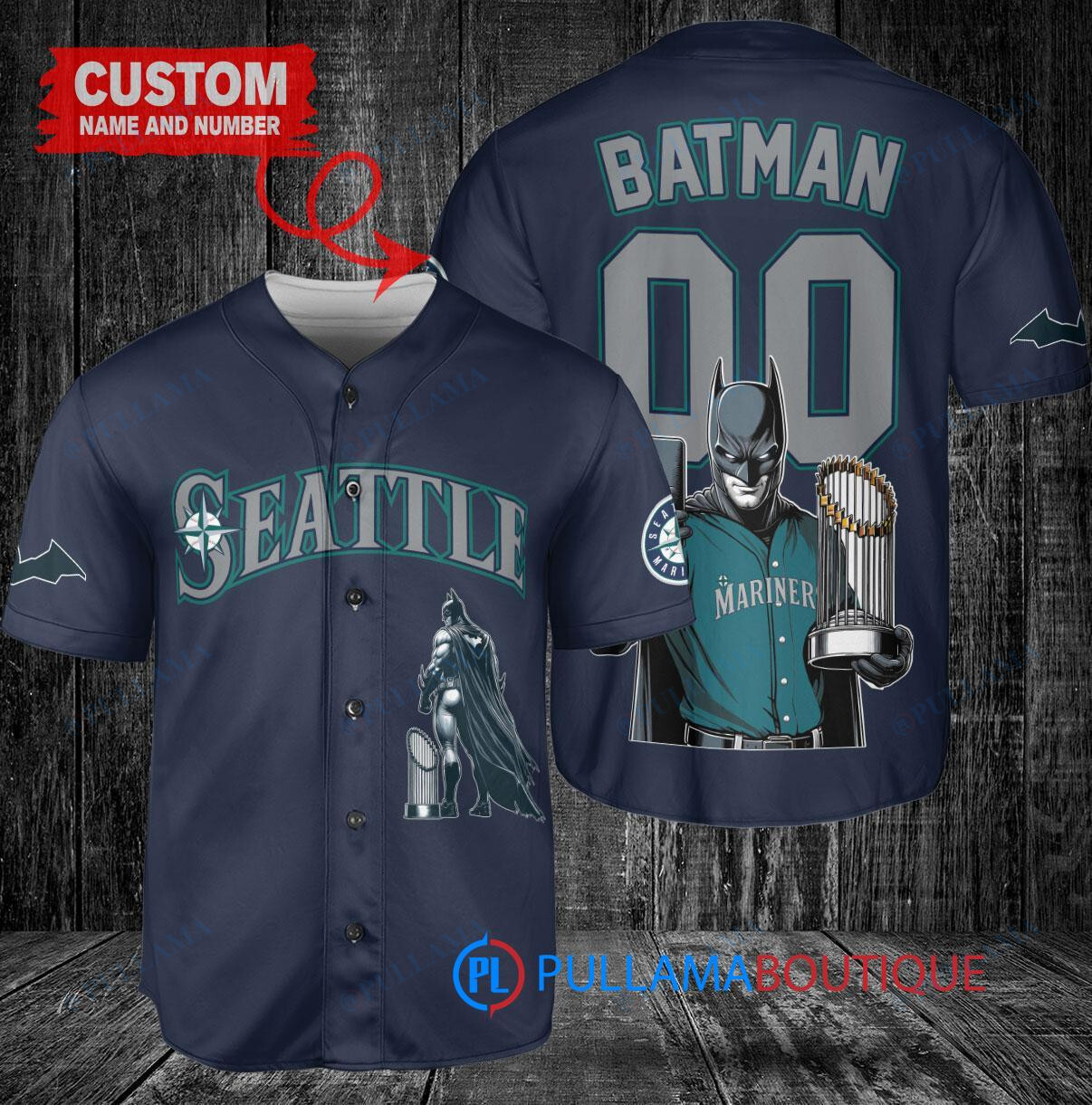 Chicago Cubs x DC Comics Batman The Dark Knight with Trophy Custom Baseball Jersey Royal