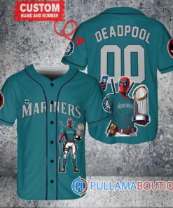 Seattle Mariners x Deadpool with Trophy Baseball Jersey Aqua