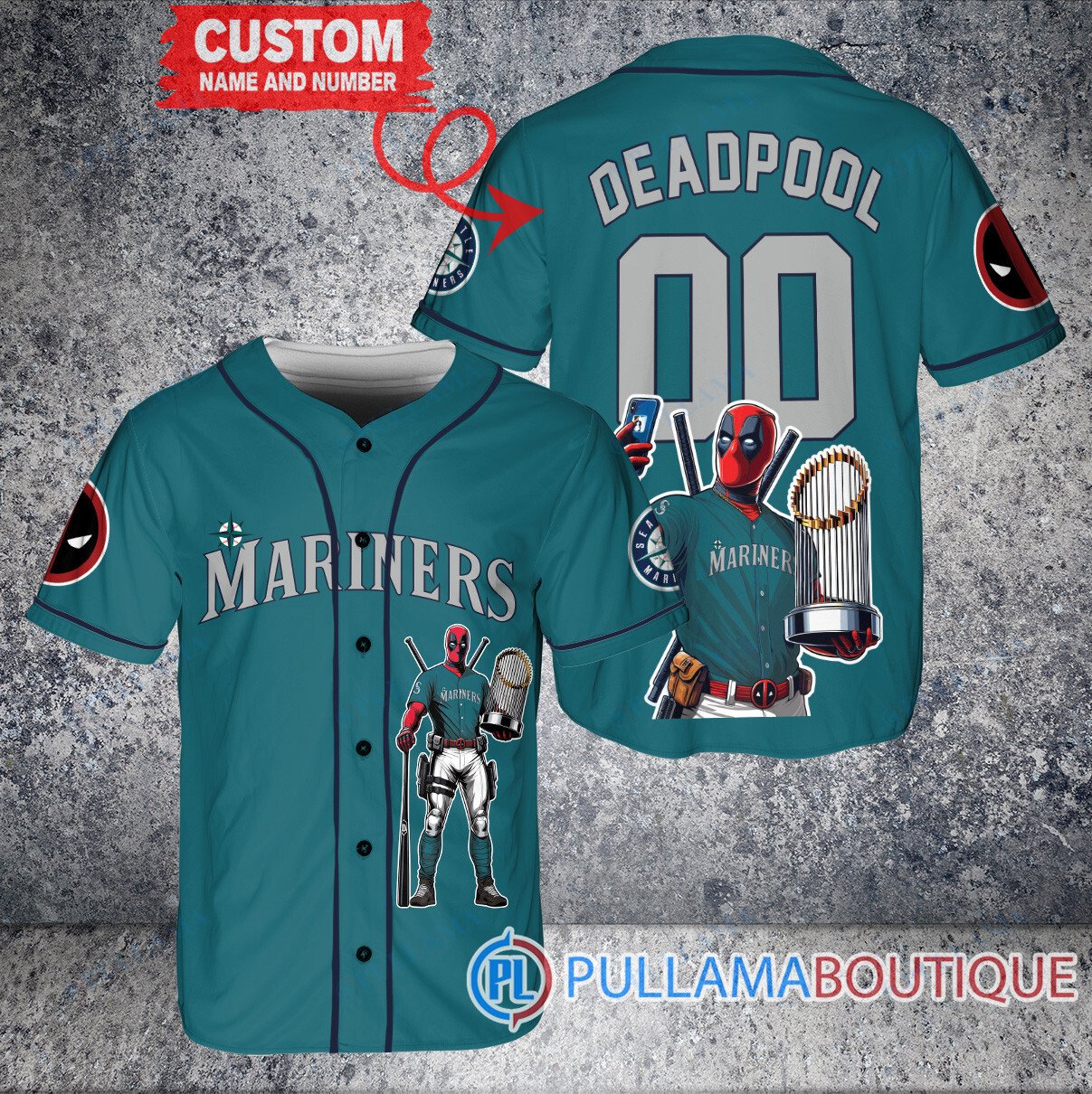 Pittsburgh Pirates x Deadpool with Trophy Baseball Jersey White