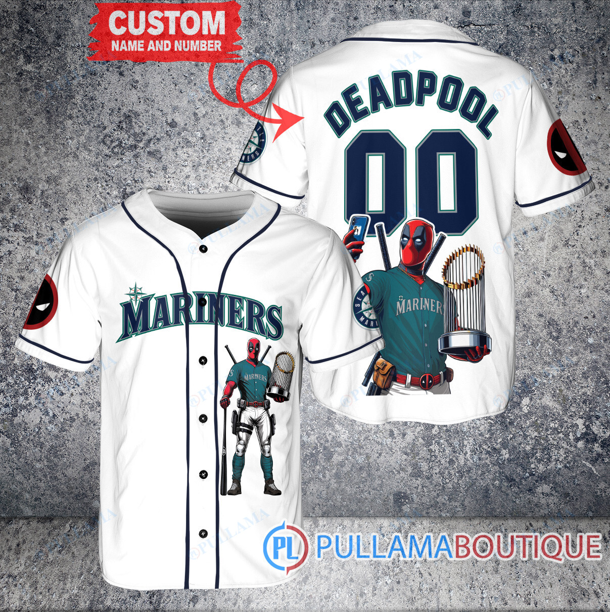 Texas Rangers x Deadpool with Trophy Baseball Jersey Royal